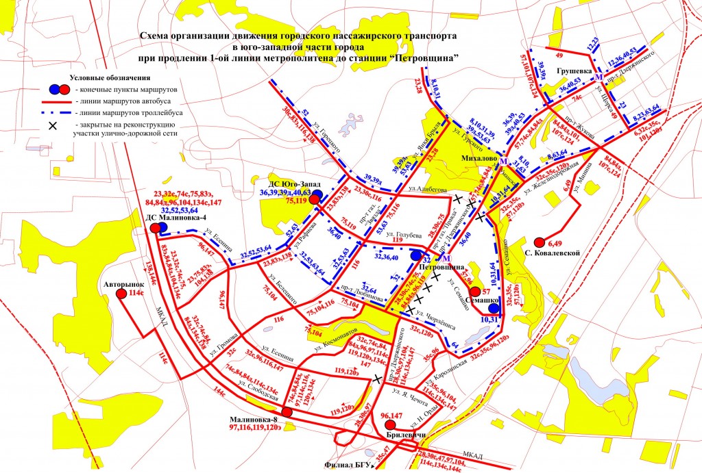 Карта городского наземного транспорта